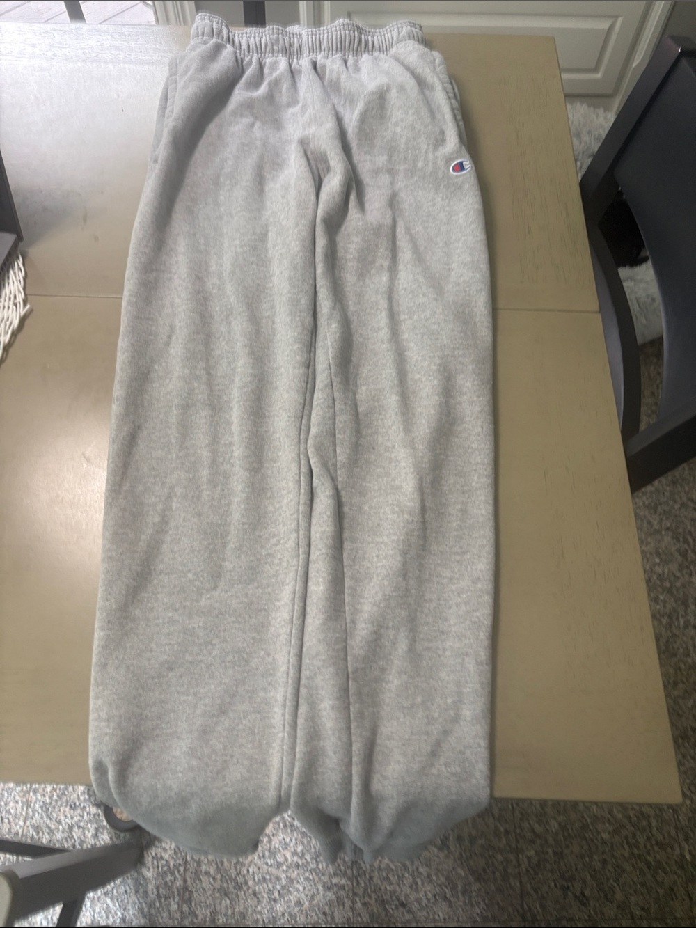 Champion Light Gray Fleece Sweatpants with Logo